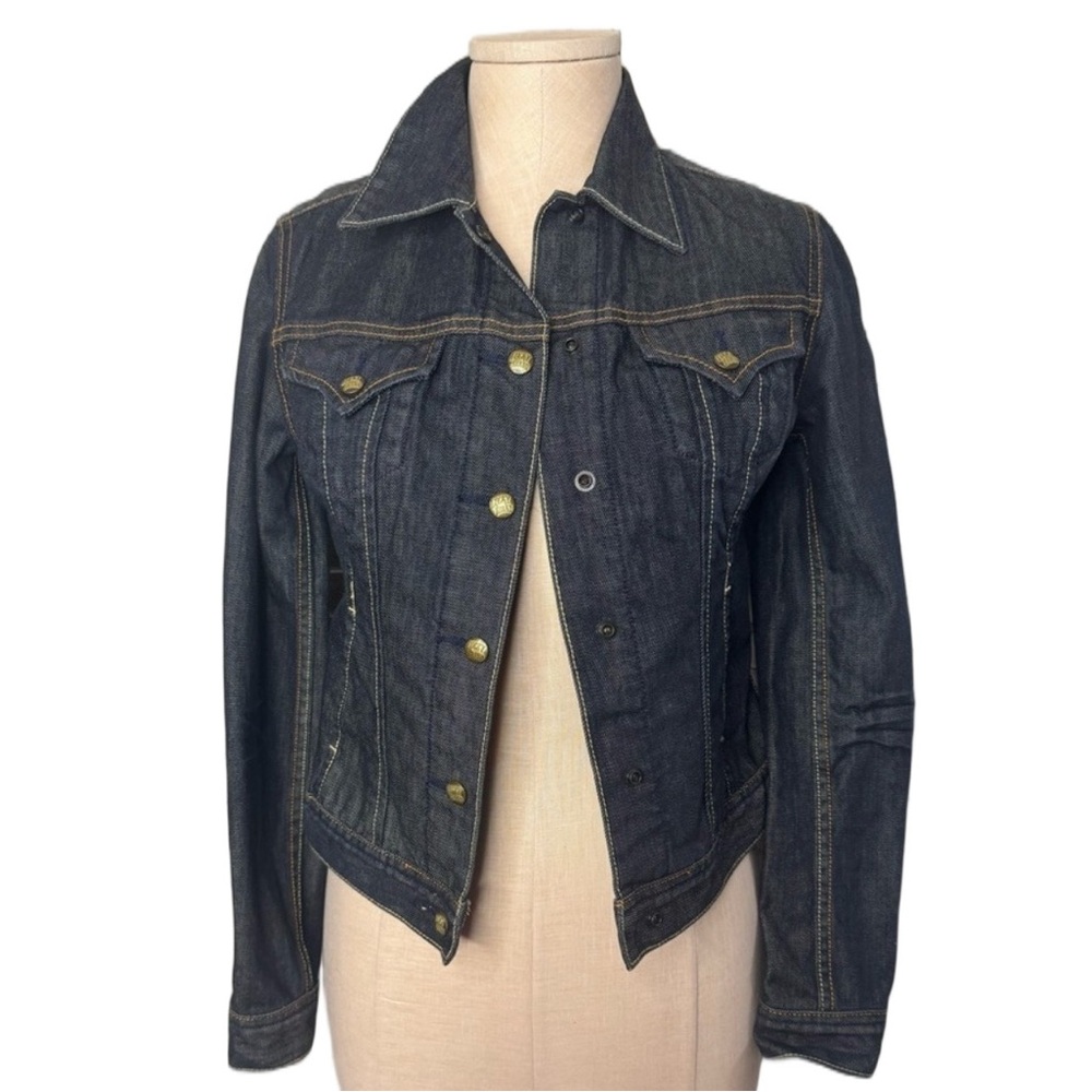 Lucky Brand Dark Wash Denim Jacket Size XS Classic Fitted Jean Jacket Casual